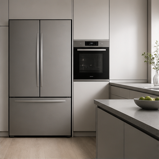 Minimal realistic kitchen appliances in a modern interior